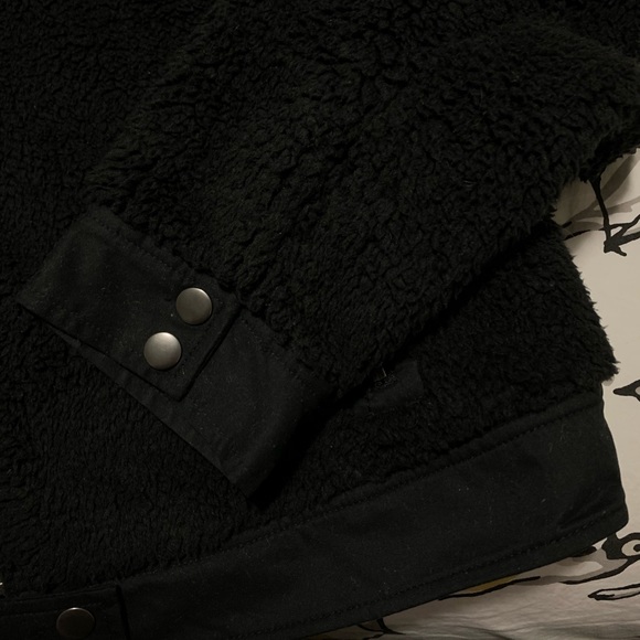 Black Sherpa Bomber Jacket - Picture 6 of 8